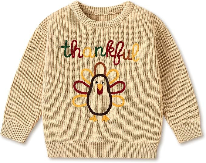 Baby Boy Girl Thanksgiving Christmas Sweater Toddler Outfit Pullover Knit Crewneck Long Sleeve To... | Amazon (US)
