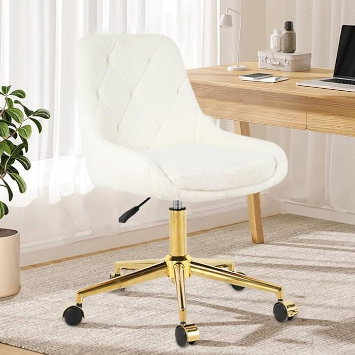 Home Office Desk Chair, Cute Vanity Chairs for Girls with 360° Swivels & Height Adjustable, Comf... | Amazon (US)