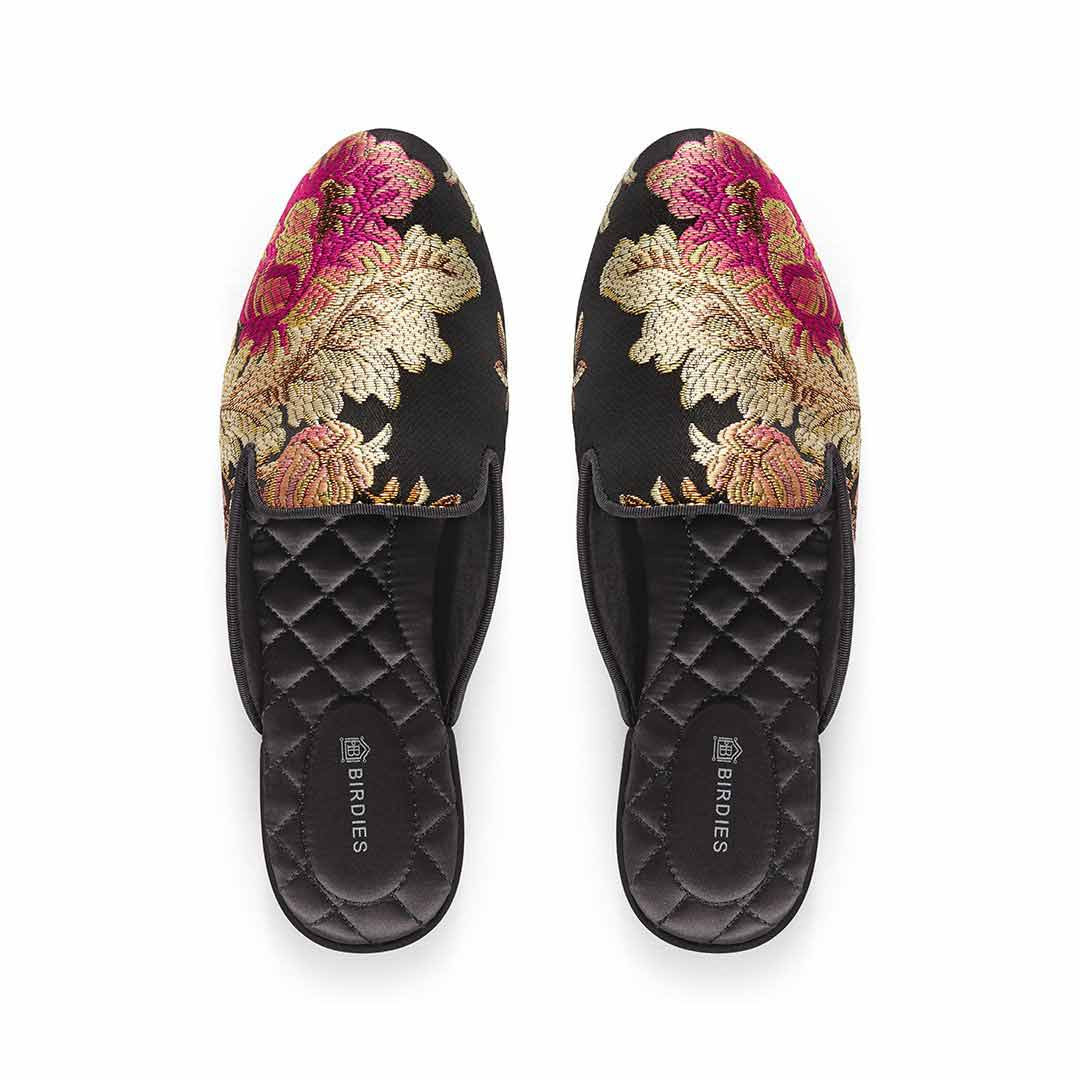 Birdies The Phoebe - Floral Jacquard Slides, Size 5.5, Jacquard | BIRDIES