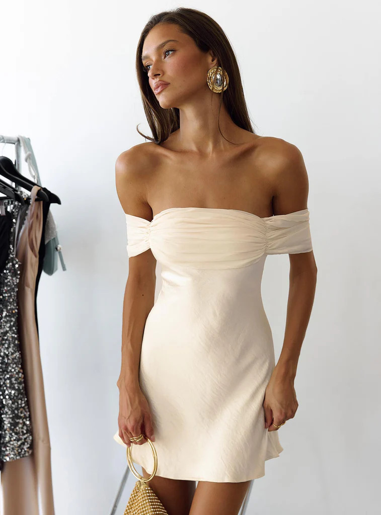 Adoration Mini Dress Cream | Princess Polly US