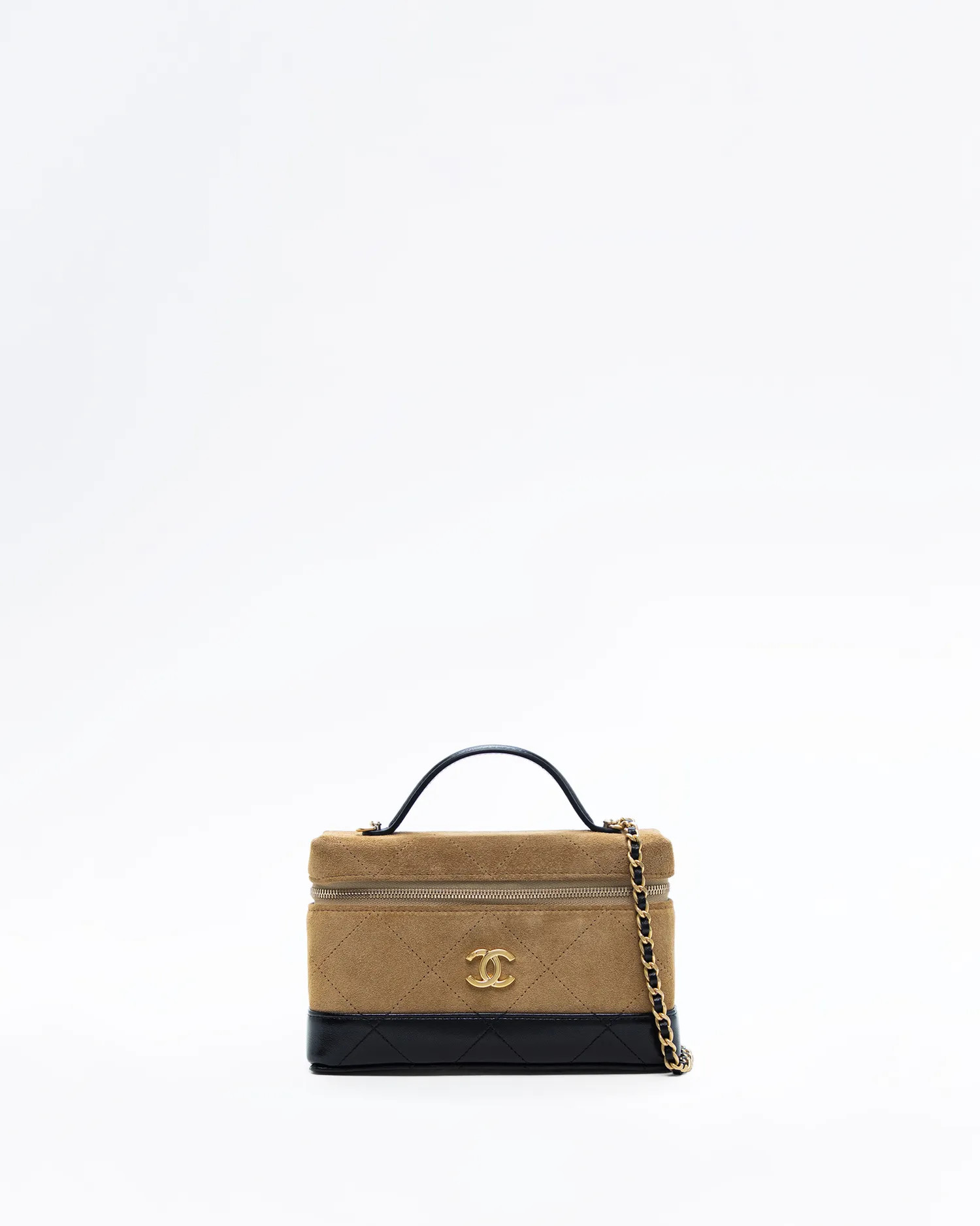 Suede Slim Vanity Case with Chain | Vivrelle