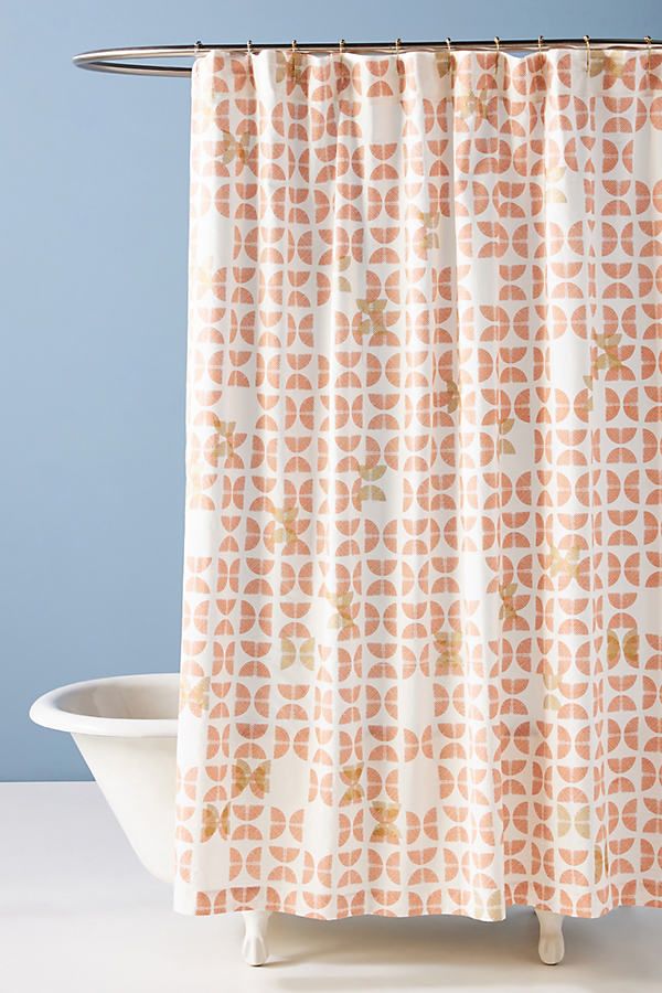 Halley Shower Curtain By Anthropologie in Orange Size 72 X 72 | Anthropologie (US)