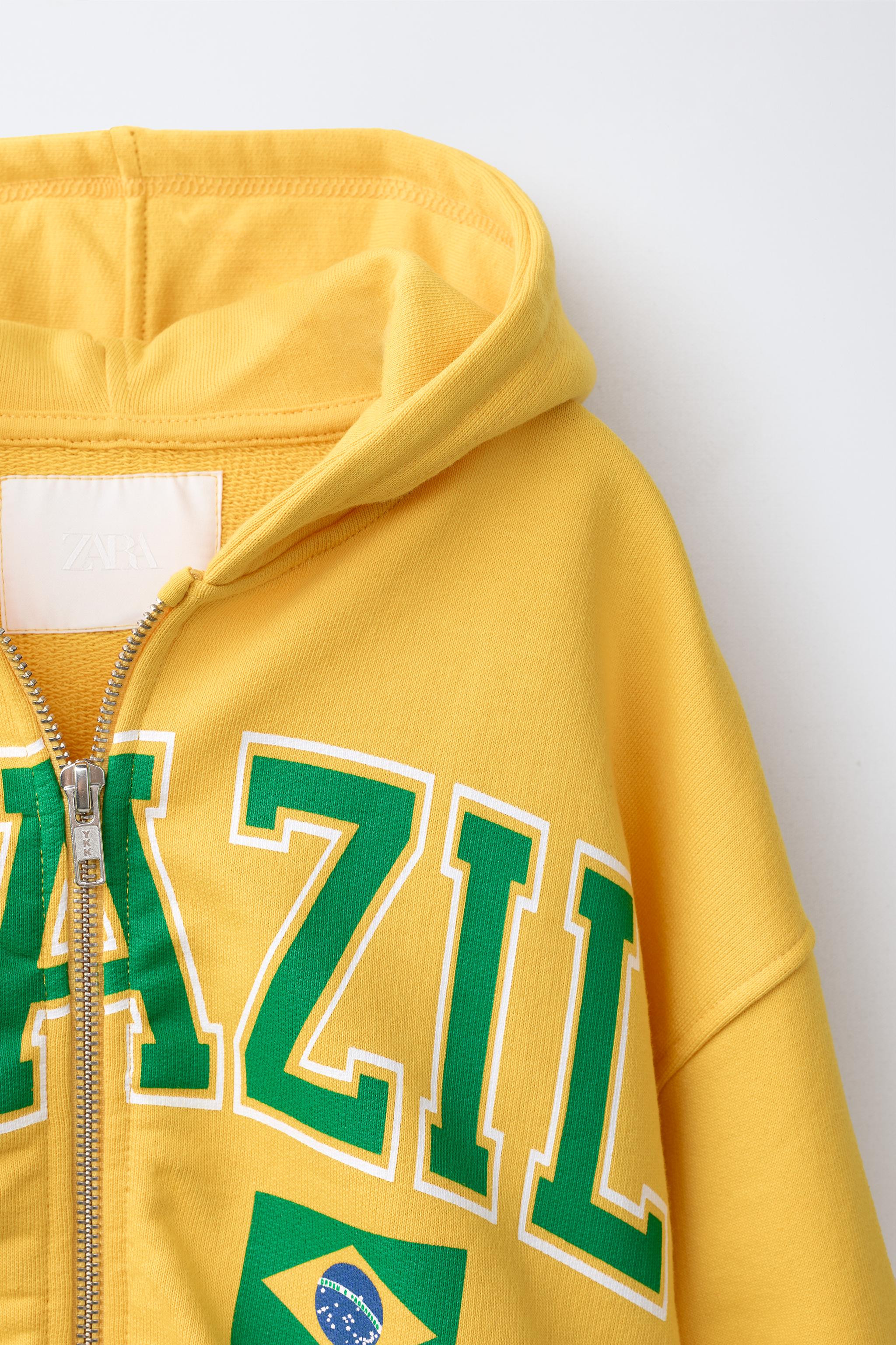 CROPPED BRAZIL HOODIE | Zara UK