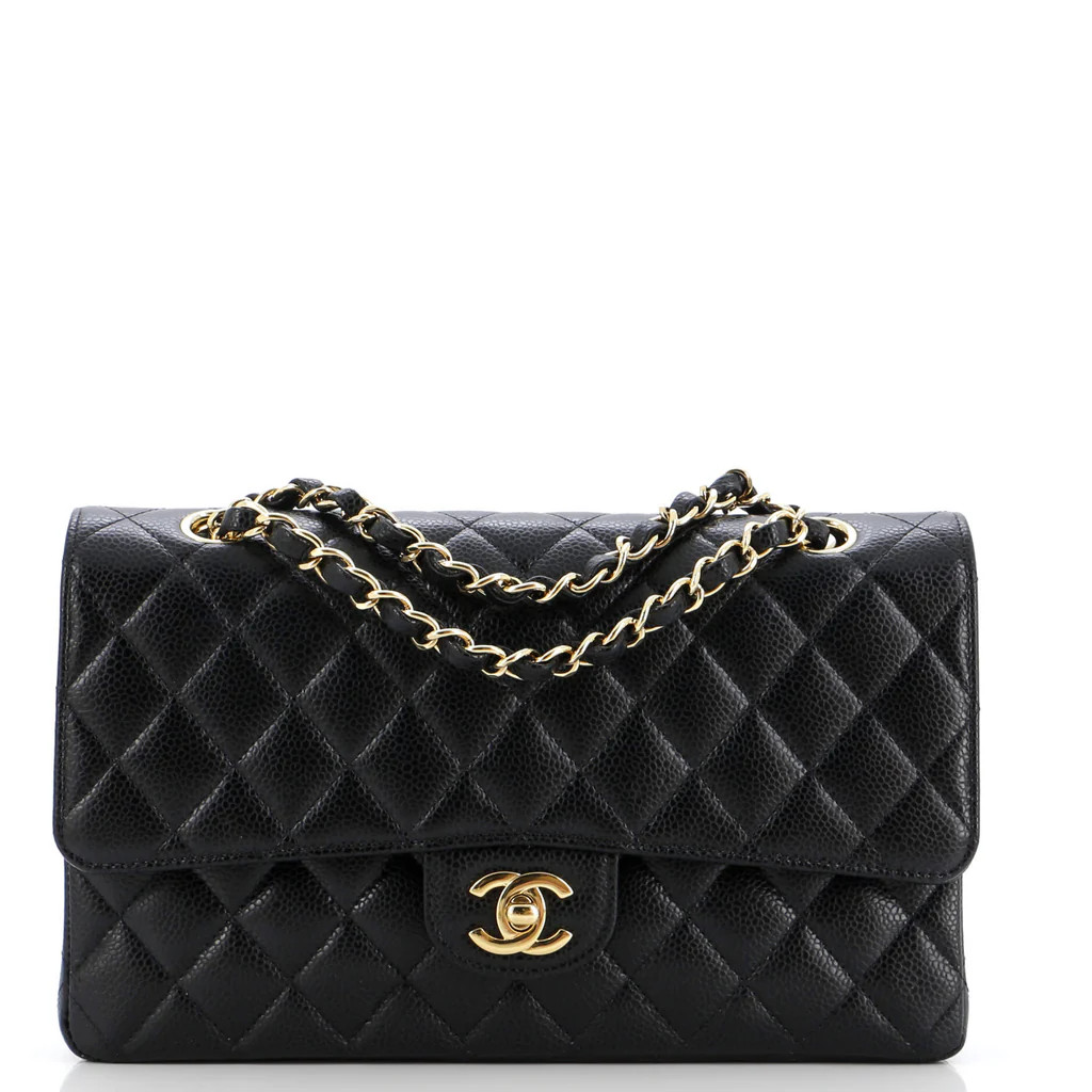 Classic Double Flap Bag Quilted Caviar Medium | Rebag