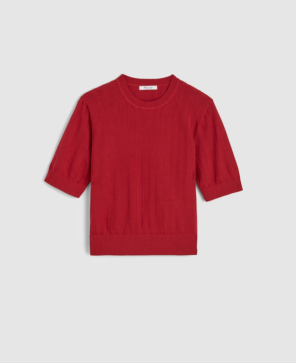 Pointelle-Stitch Crewneck Sweater Tee | Madewell