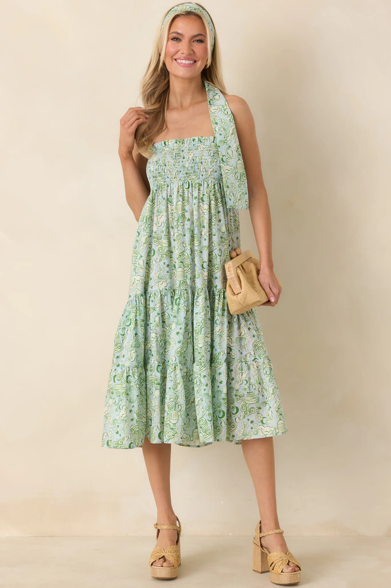 Paradisa Merritt Island Seaglass Green Convertible Cotton Skirt Dress | Red Dress