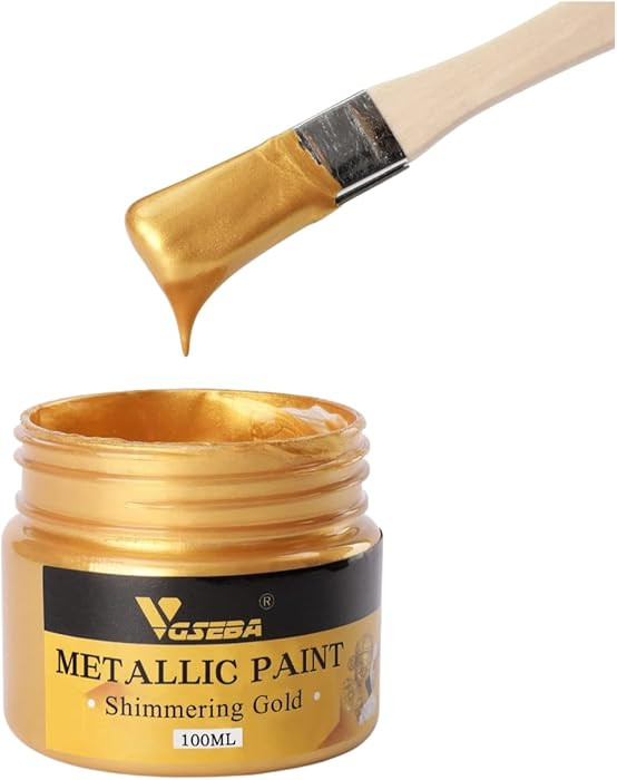 Acrylic Paint Metallic Gold, Non Toxic, Non Fading, 100ml Gold Leaf Paint for Art, Painting, Hand... | Amazon (US)