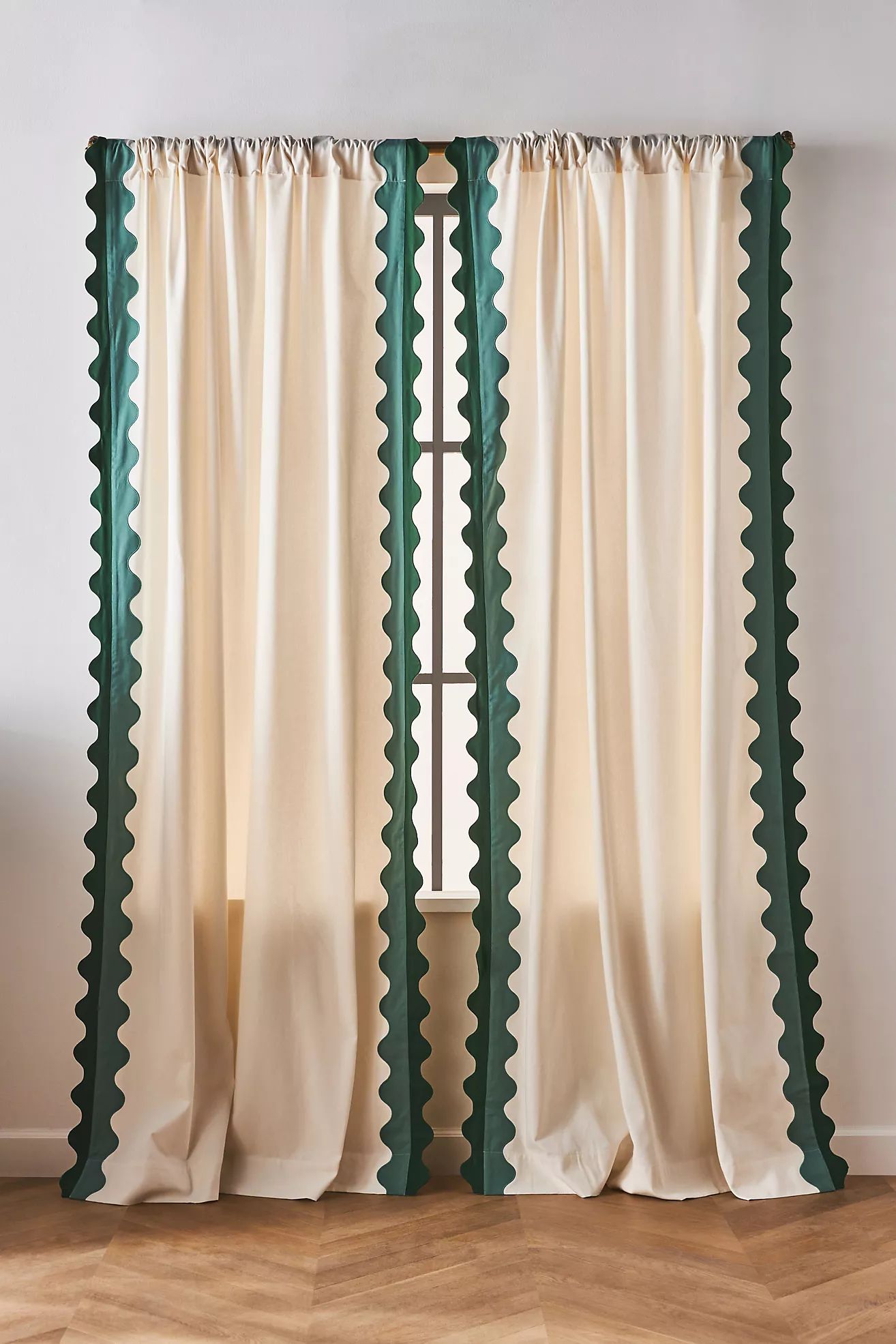 Maeve Scalloped Curtain | Anthropologie (US)