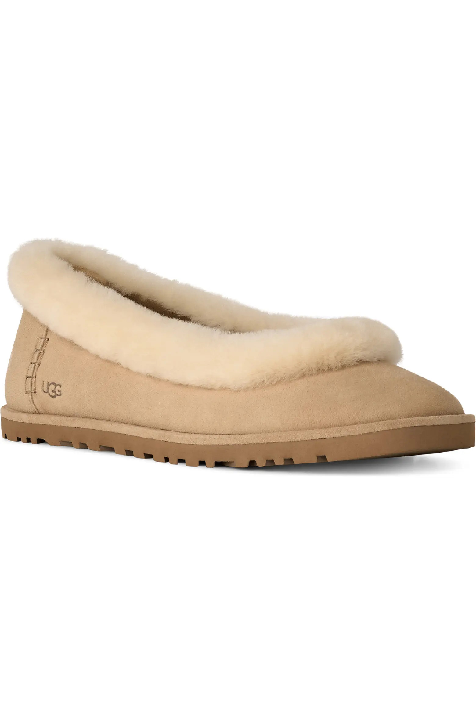 UGG\u00ae Zora Genuine Shearling Trim Ballet Flat (Women) | Nordstrom | Nordstrom