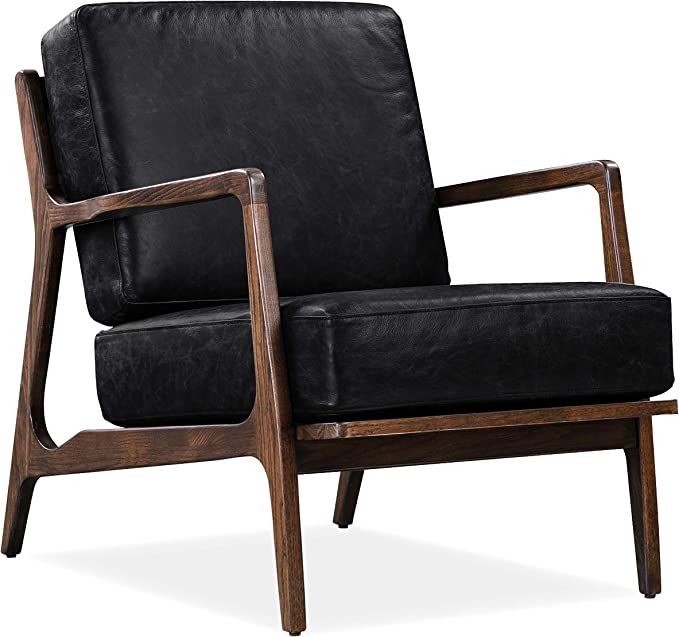 POLY & BARK Verity Lounge Chair in Full-Grain Semi-Aniline Italian Tanned Leather, Onyx Black | Amazon (US)