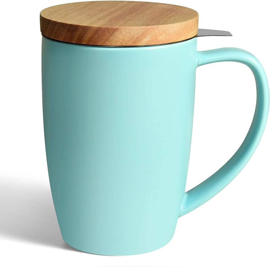 Amazon.com: COYMOS Ceramic Tea Mug with Infuser and Lid, 16oz Loose Leaf Tea Cup Large Handle Tea... | Amazon (US)