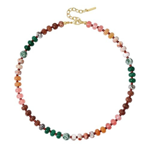 KissYan Beaded Necklaces for Women, Gemstone Bead Boho Choker, Natural Stone Handmade Fashion Aut... | Amazon (US)