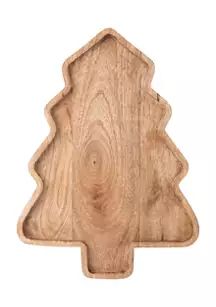 Christmas Tree Wood Serving Tray | Belk