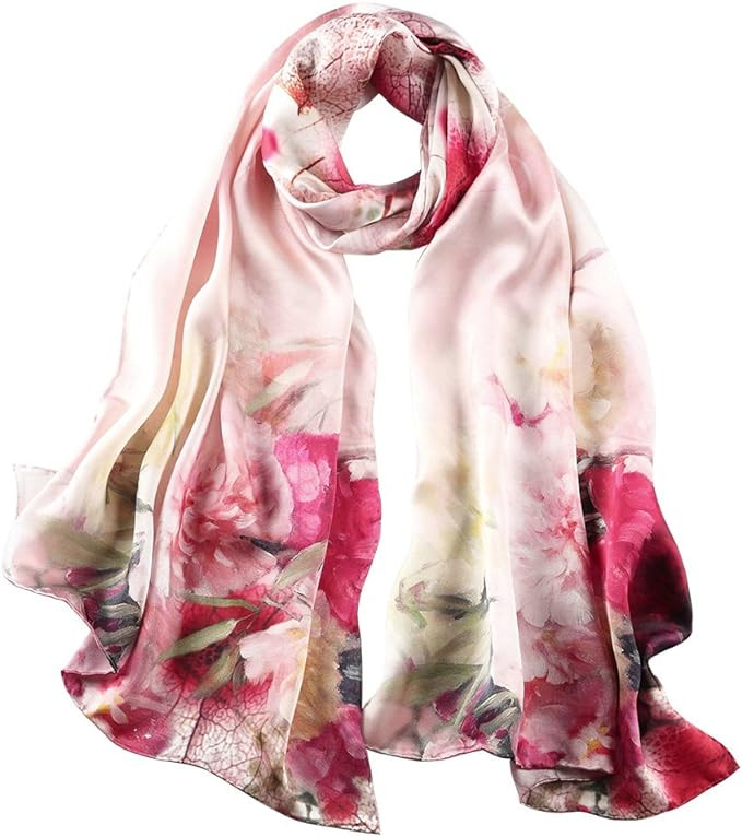 STORY OF SHANGHAI Bufandas de 100% Seda de Morera Pañuelo Mujer Seda Chal Estolas Madre y Dama R... | Amazon (ES)