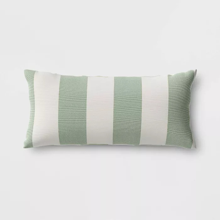 Cabana Stripe Outdoor Lumbar Throw Pillow DuraSeason Fabric™ - Threshold™ | Target