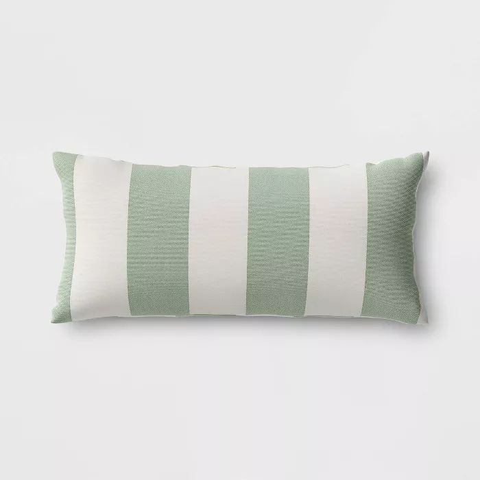 Cabana Stripe Outdoor Lumbar Throw Pillow DuraSeason Fabric™ - Threshold™ | Target