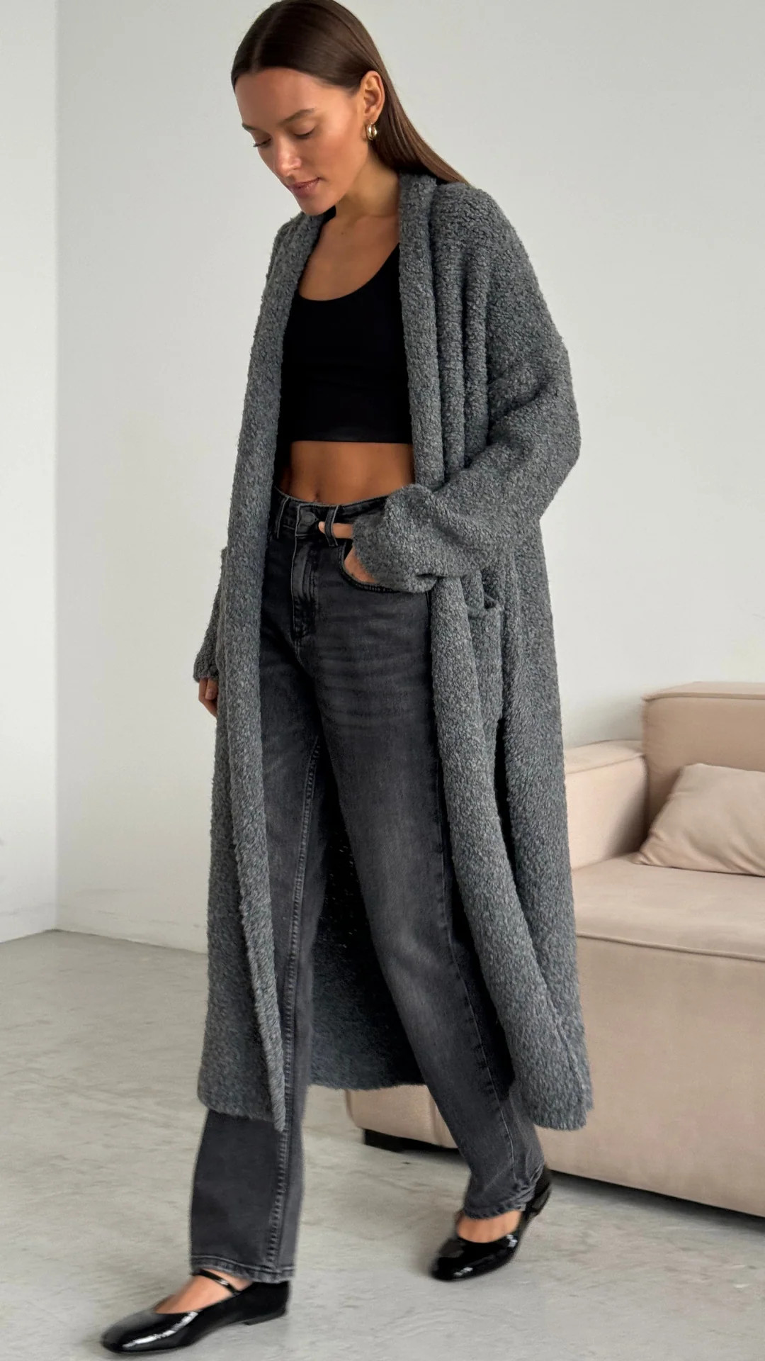 LYRA CARDIGAN - DARK GREY | Charli