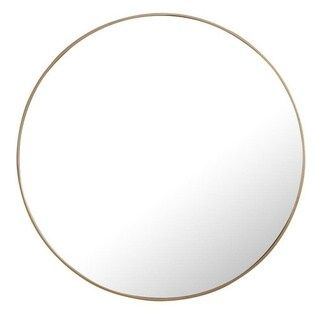 Strick & Bolton Prine 48-inch Metal Frame Round Mirror (Brass - N/A) | Bed Bath & Beyond