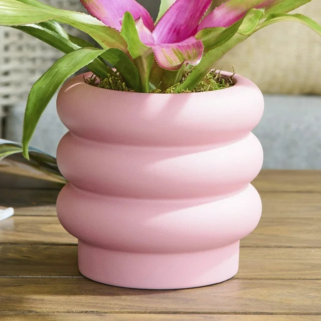 Better Homes & Gardens Pottery 6" Chinooke Ceramic Bubble Planter, Pink | Walmart (US)