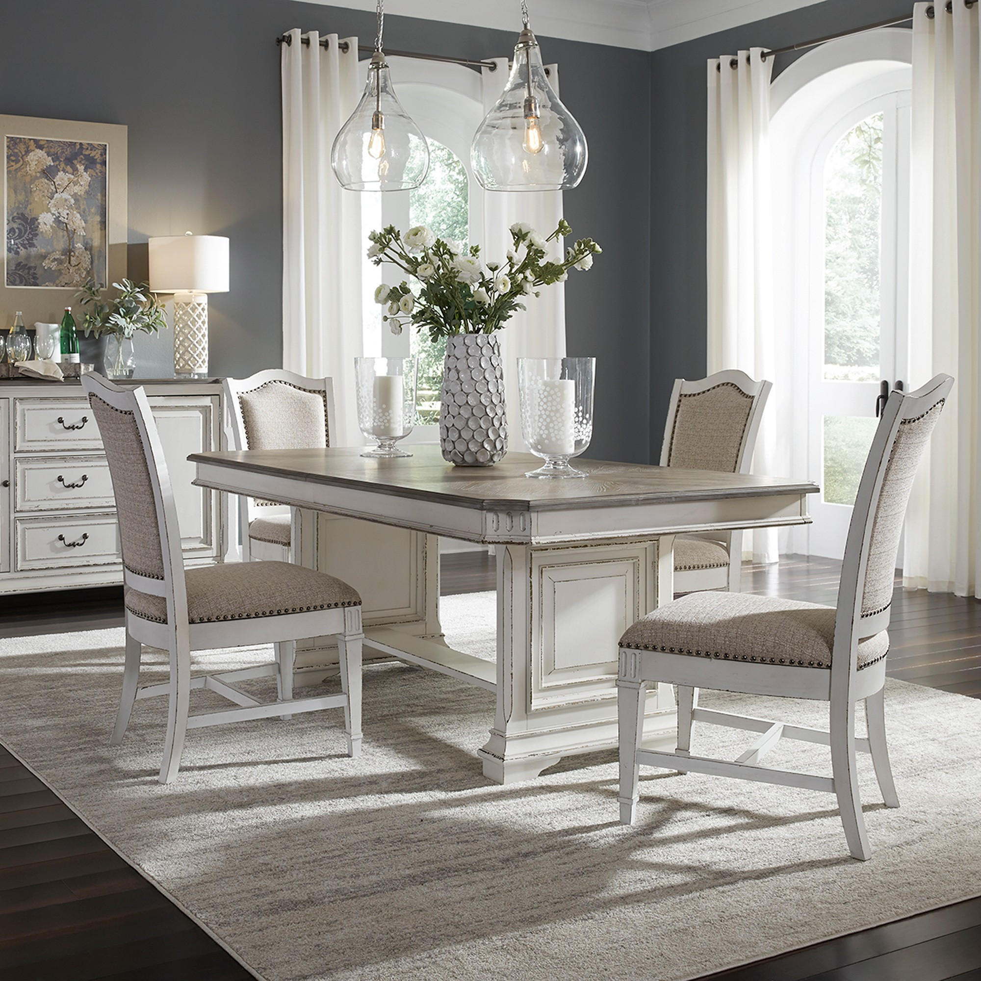 Abbey Park White 5 Piece Dining Set | Slumberland Furniture