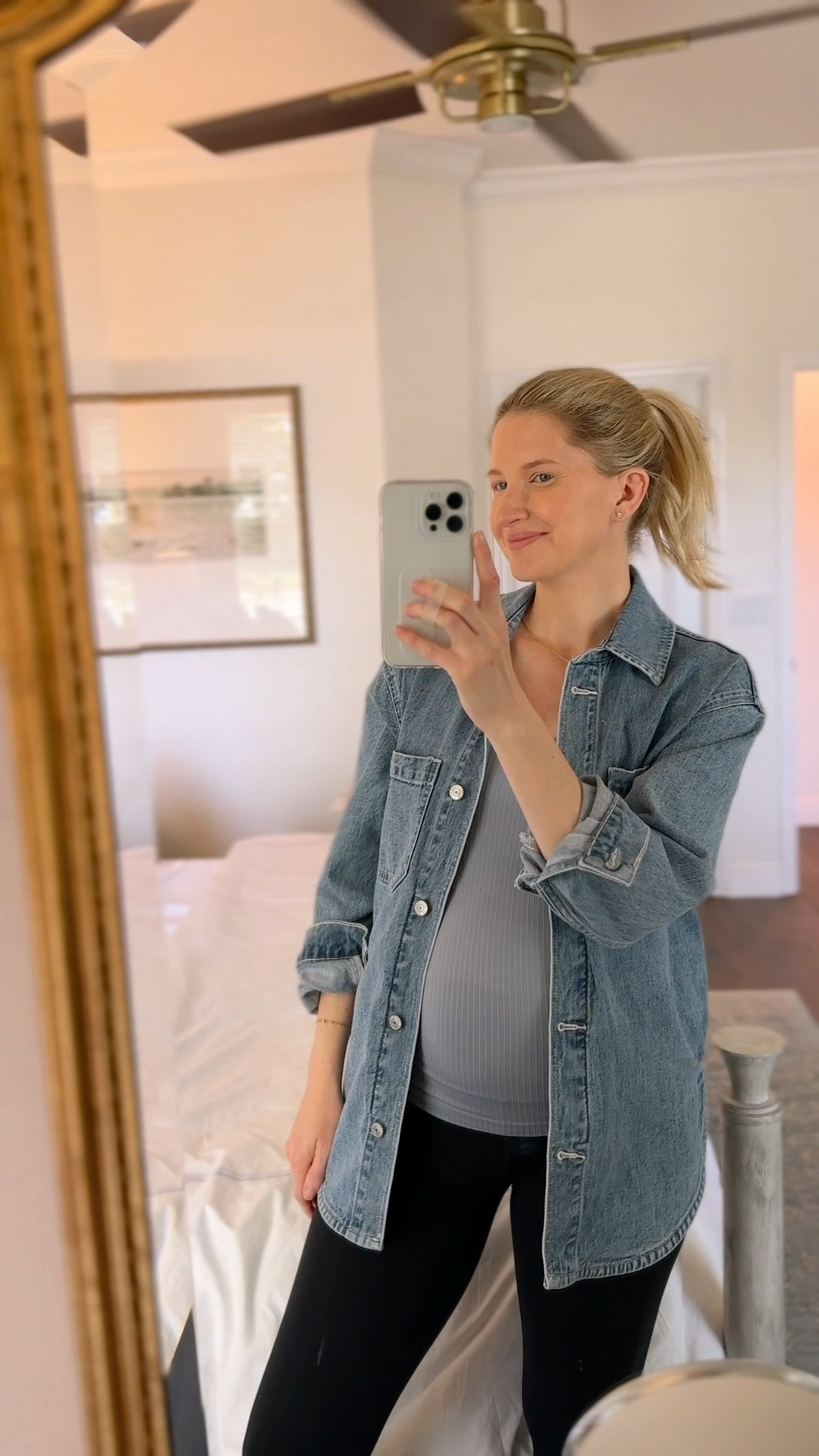 My favorite Amazon leggings and tank top paired with an oversized denim shacket from Abercrombie! 

#LTKbump #LTKfamily #LTKfitness