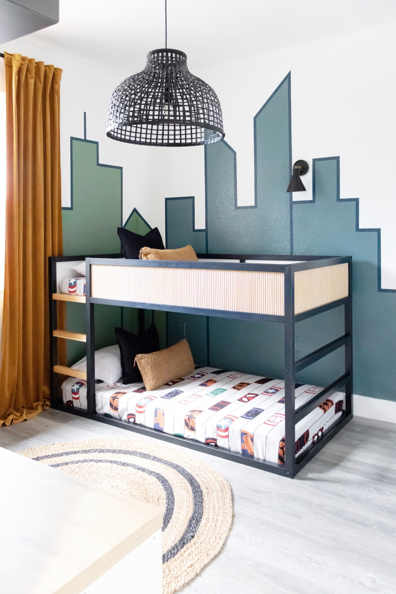Boys’ Superheroes Room makeover  ✨IKEA Bunk bed DIY