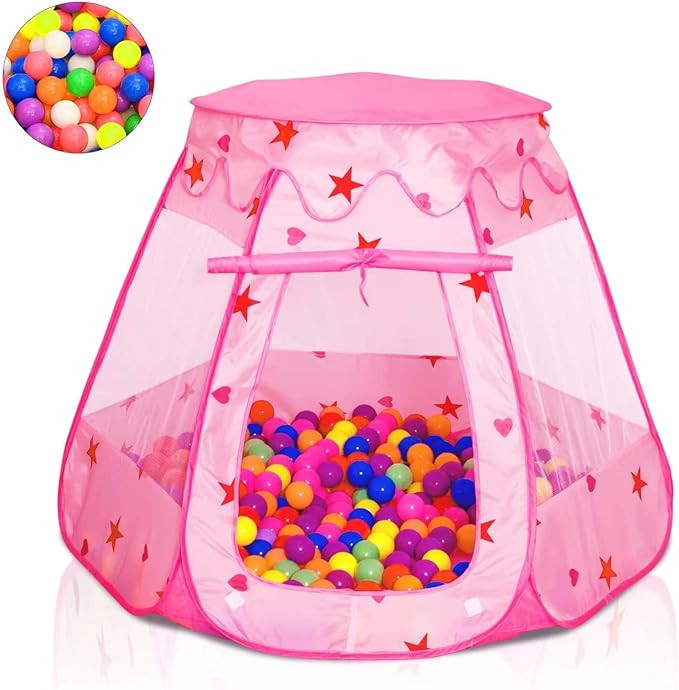 Wilhunter Baby Ball Pit for Toddler with 50 Balls, Kids Pop Up Play Tent for Girls, Princess Toys... | Amazon (US)