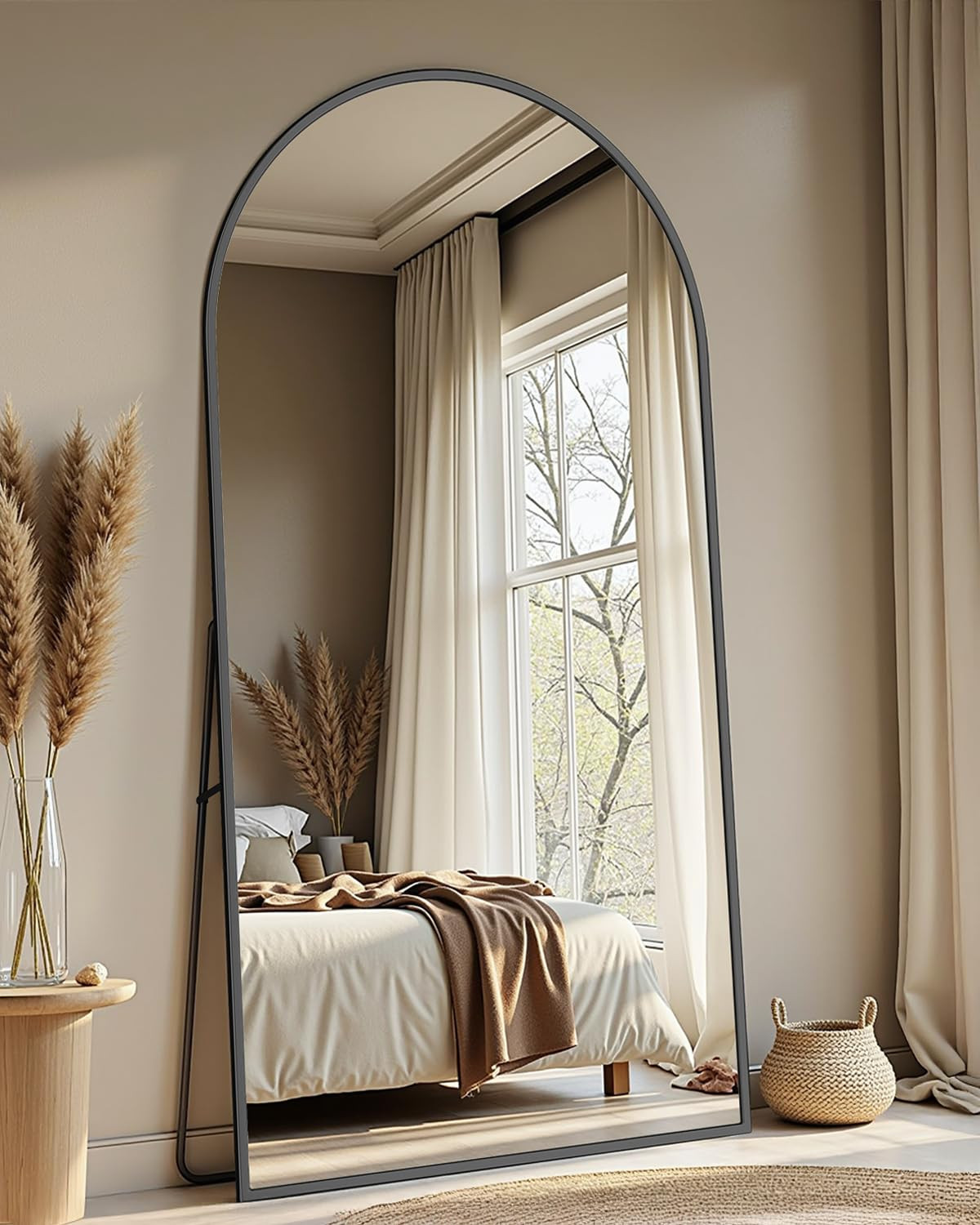Full Length Mirror with Stand, 82"x44" Arched Full Body Mirror, Large Stand Up Mirrors, Aluminum ... | Amazon (US)