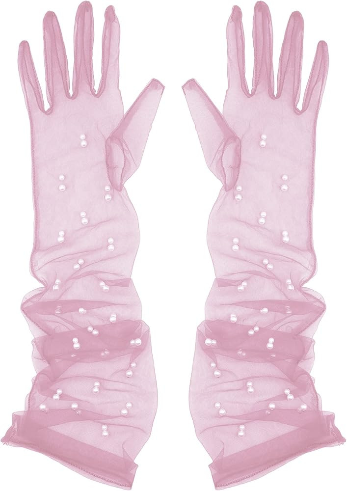 Aniler Women's 21'' Tulle long Wedding Bridal Gloves Elbow Length Sheer Gloves Long Opera Party G... | Amazon (US)