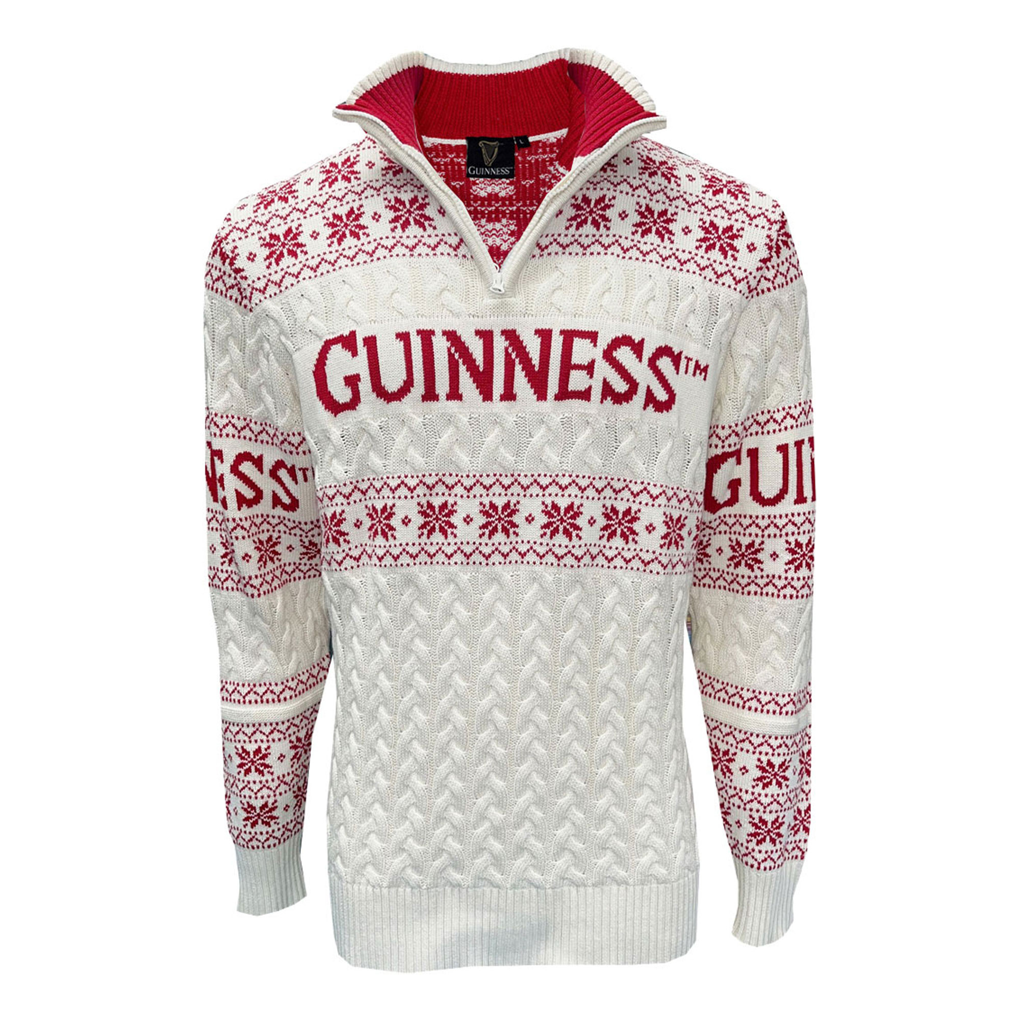 Guinness Cream & Red Cable Knit Xmas Jumper | Brown Thomas (IE)