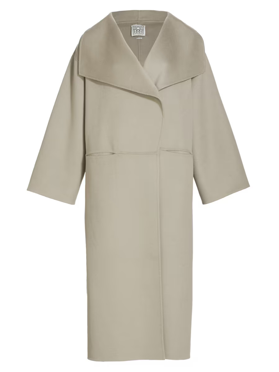 Totême Wool-Blend Shawl Collar Coat | Saks Fifth Avenue
