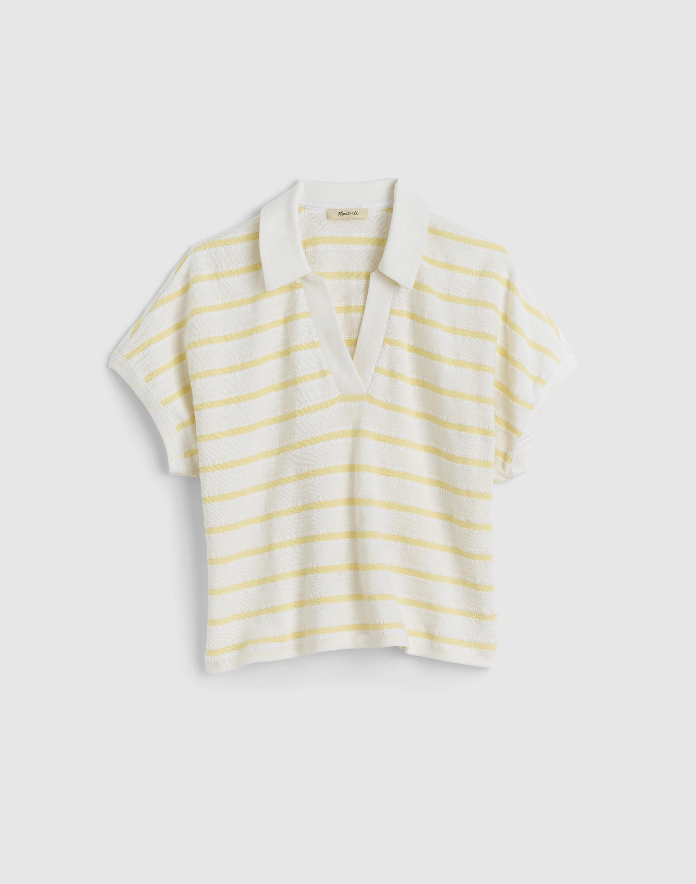 Relaxed V-Neck Polo Shirt in Stripe | Madewell
