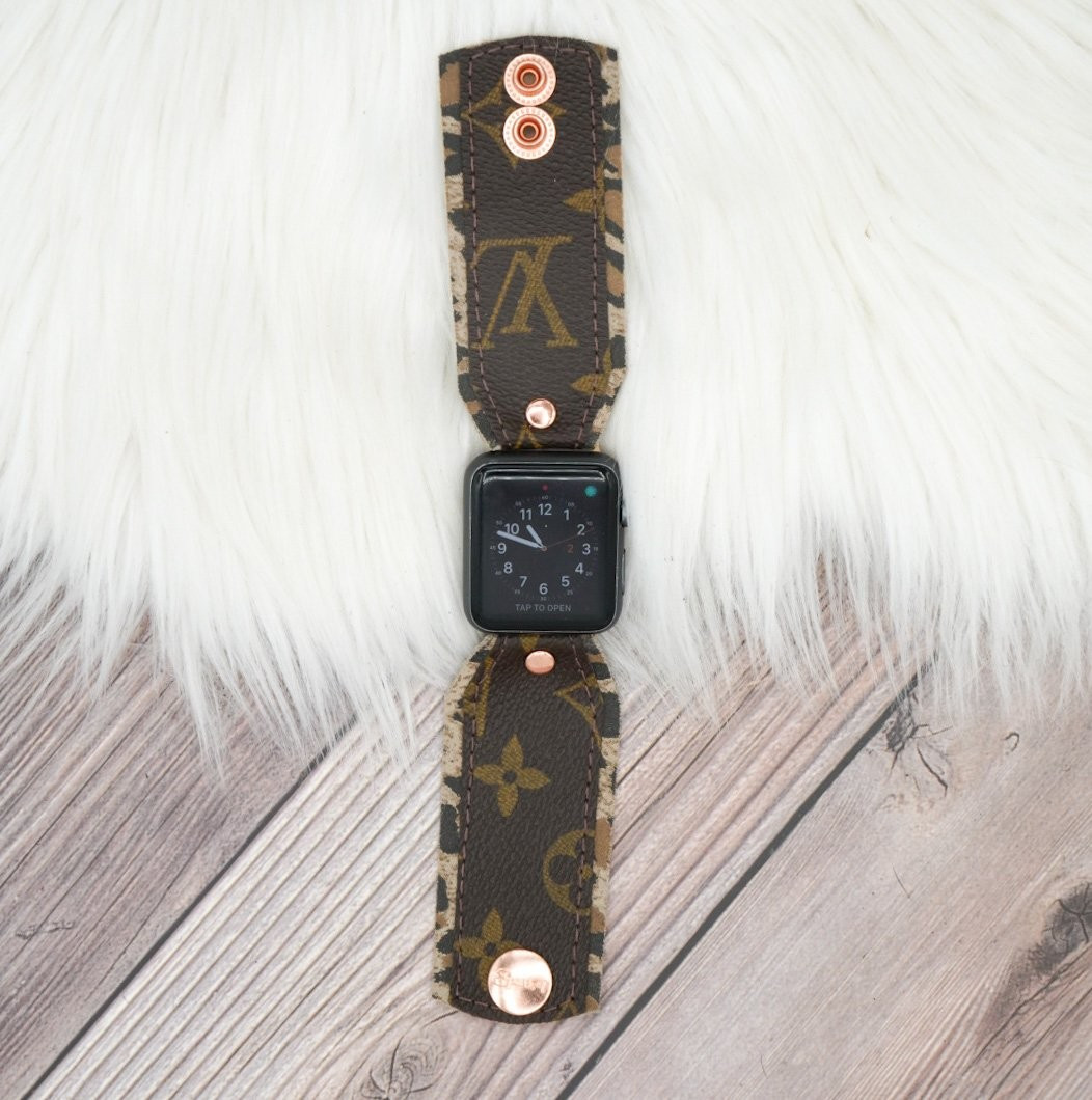Bow Band in Upcycled LV Monogram with Leopard Lining | Sparkl