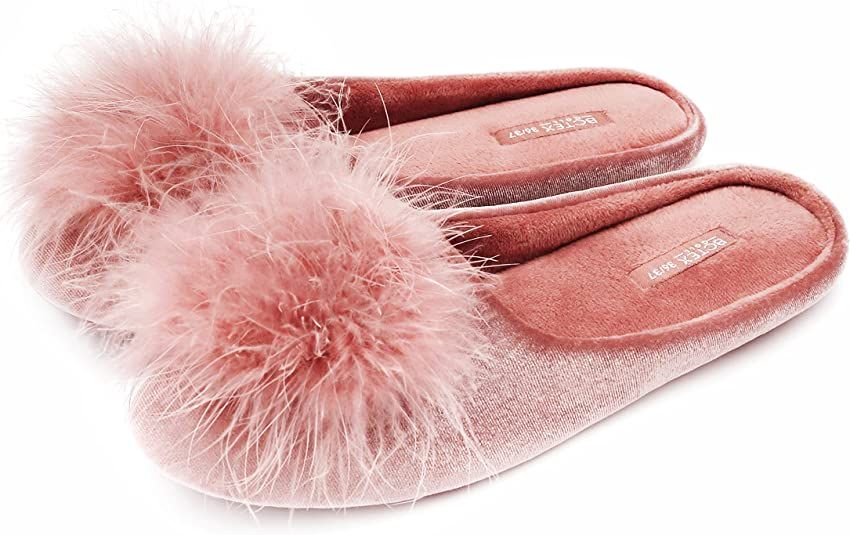 BCTEX COLL Women's Cozy Velvet Memory Foam House Slipper,Ladies Fuzzy Bedroom Slipper Non-slip So... | Amazon (US)