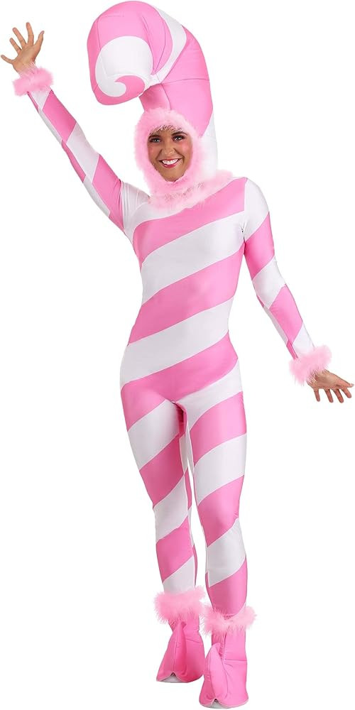 Women's Pink Candy Cane Costume, Stand Out in Sweet Style with this Candy Cane Jumpsuit for Women | Amazon (US)