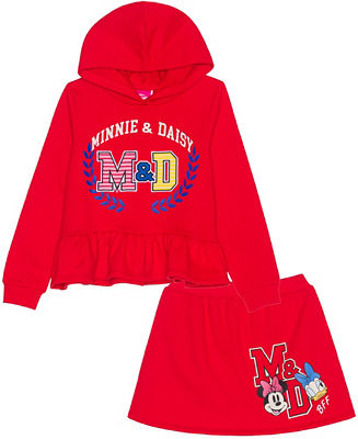Toddler and Little Girls 2-Piece Minnie Daisy Long Sleeve Top and Skirt Set | Macy's