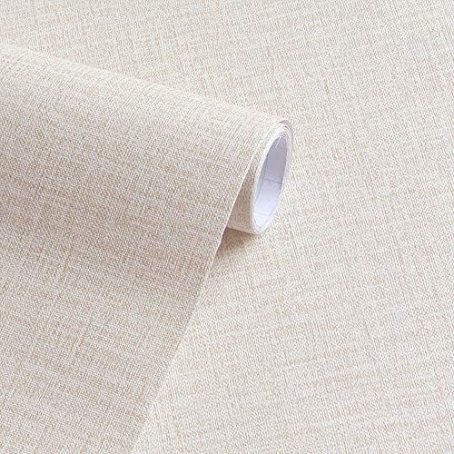11 Yards Faux Beige Grasscloth Linen Wallpaper Peel and Stick Removable Simple Natural Embossed T... | Amazon (US)