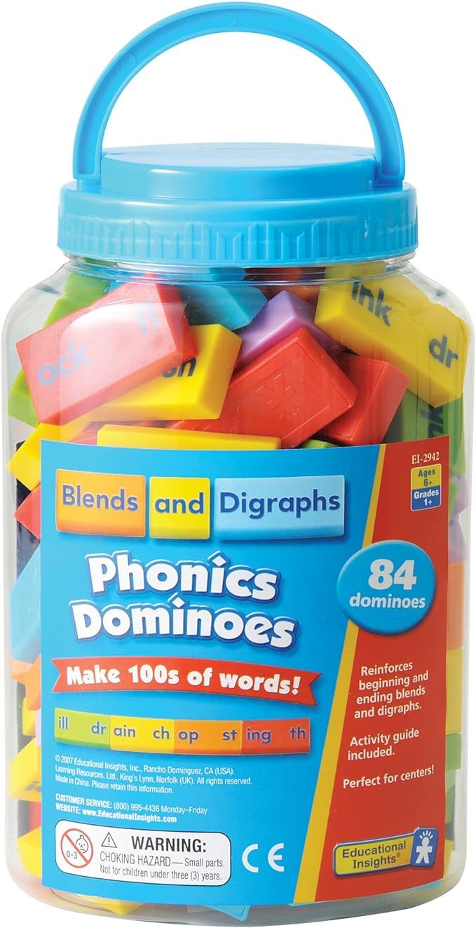 Educational Insights Phonics Dominoes - Blends & Digraphs, Ages 7 and Up, (84 pieces) | Amazon (US)