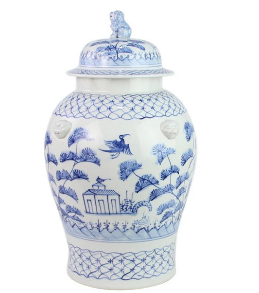 Soft Blue Village Scene Jar | The Enchanted Home