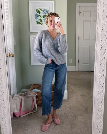 OBSESSED with this Sezane sweater. It is so cozy 💕💕💕 found similar ones too for cheaper! 

// fall outfits, fall sweaters, ballet flats outfit, work from home outfit 

#LTKHoliday #LTKworkwear #LTKSeasonal