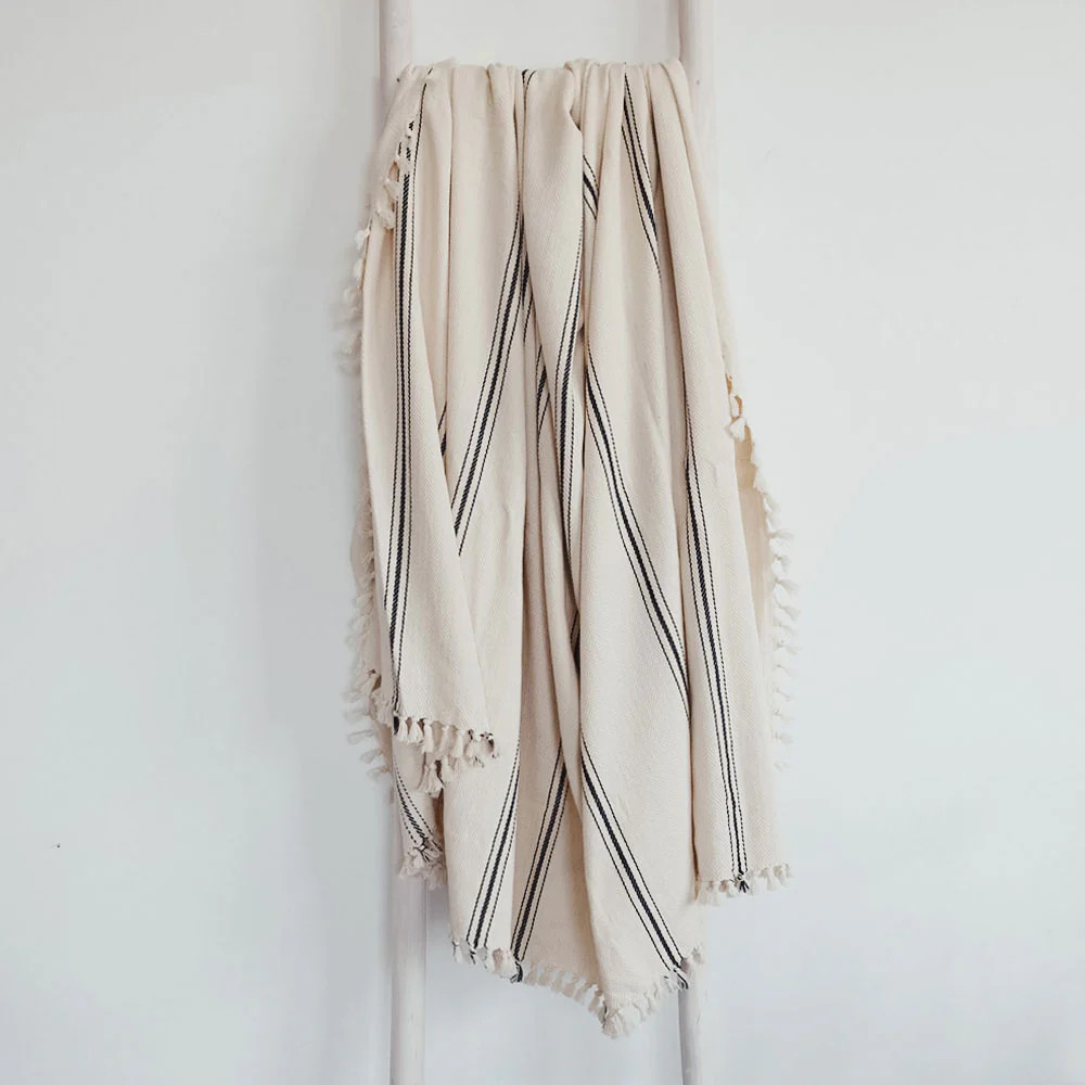 Handwoven Turkish Cotton Blanket | Roan Iris