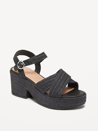 Espadrille Cross-Strap Platform Sandals for Women | Old Navy (US)