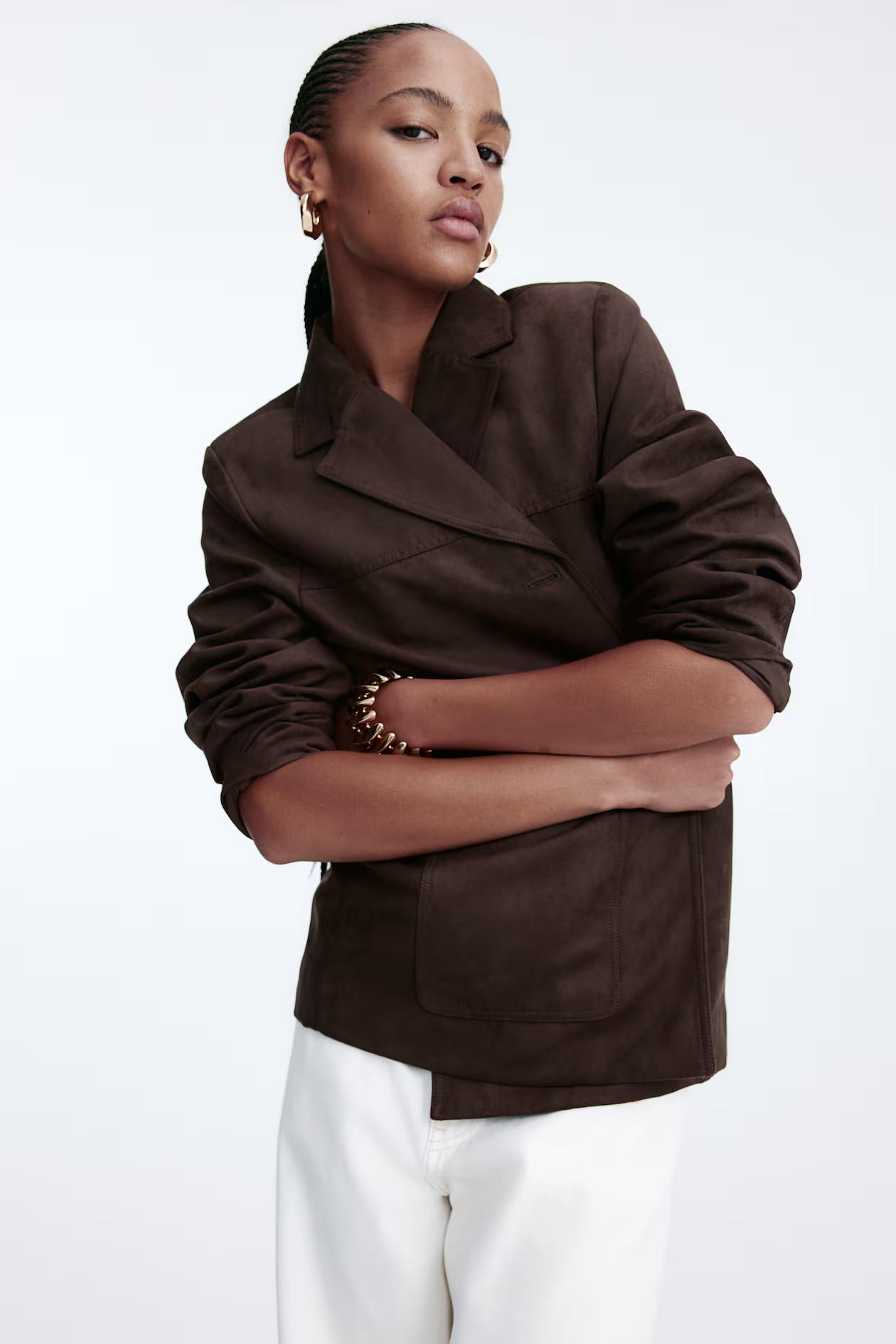 Chaqueta americana en tejido cepillado | H&M (FR, IT, ES, PT, BE)