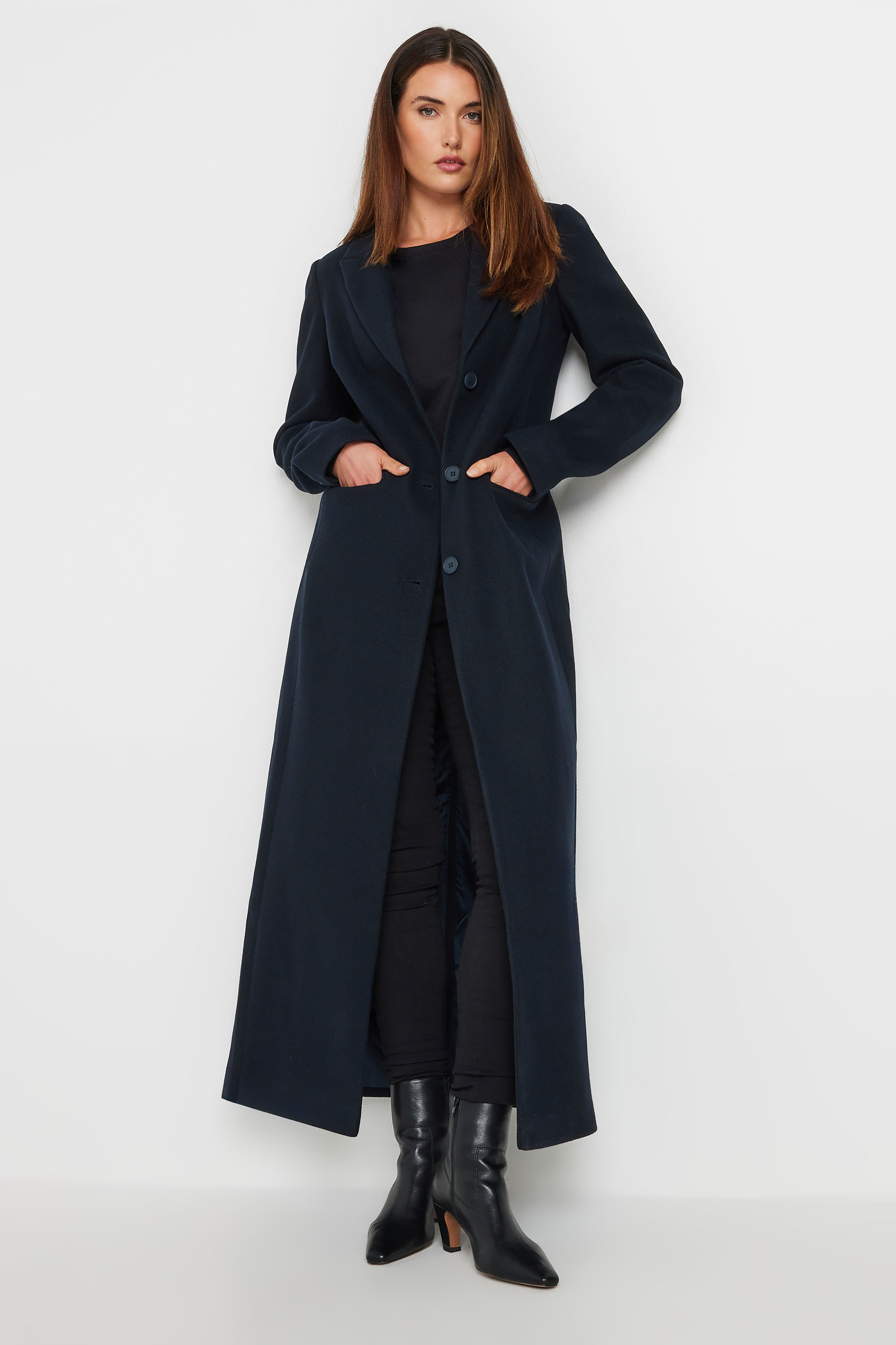 LTS Tall Navy Blue Maxi City Coat | Long Tall Sally