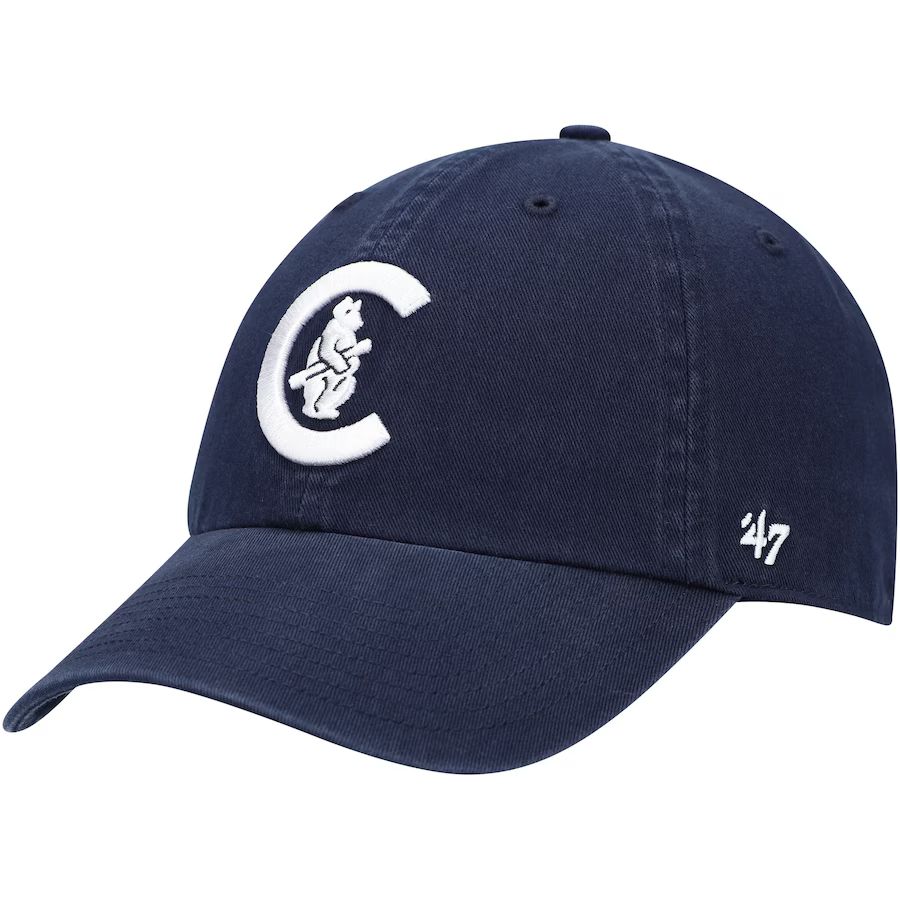 Chicago Cubs '47 C Bear Logo Cooperstown Collection Clean Up Adjustable Hat - Navy | Lids