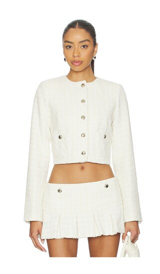 GUIZIO Patch Pocket Crop Jacket in White. - size XS | Revolve Clothing (Global)
