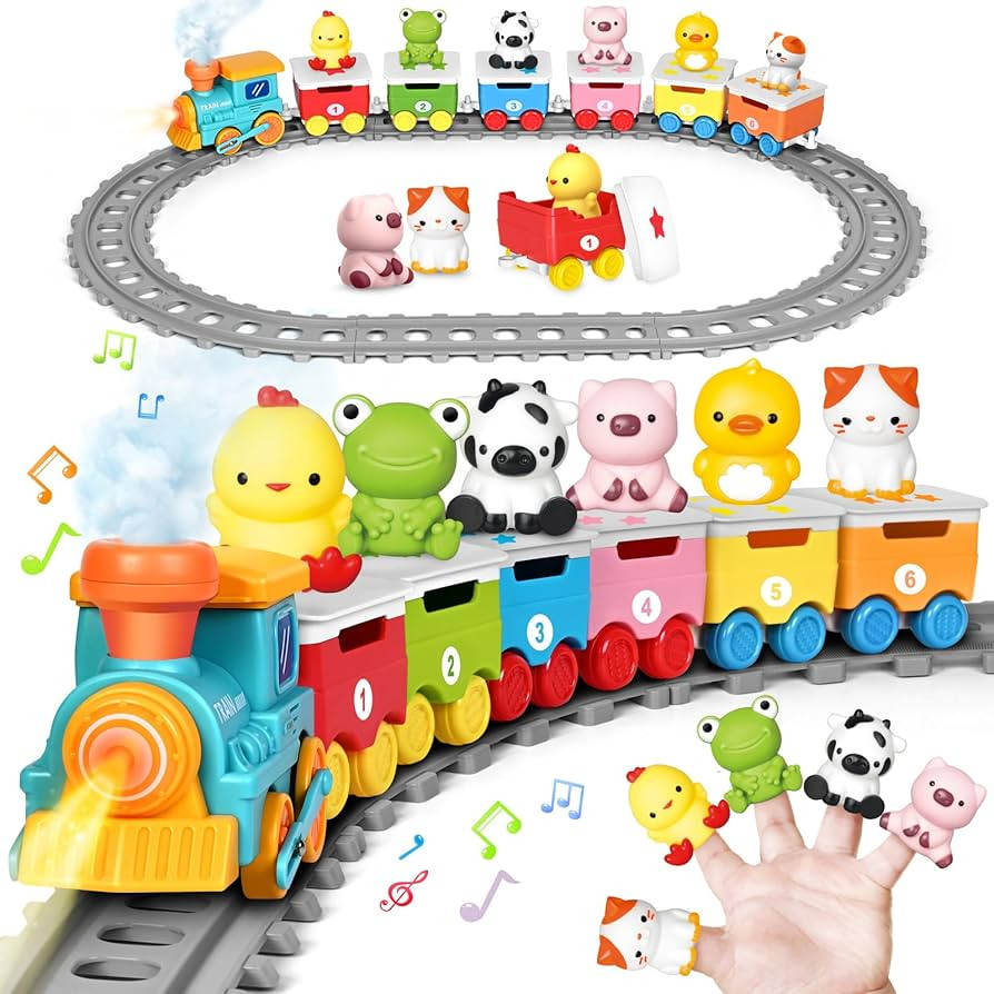 Learning Toy for Toddlers 1-3, Electric Toys Trains with Lights, Music & Steam, Counting, Matchin... | Amazon (US)