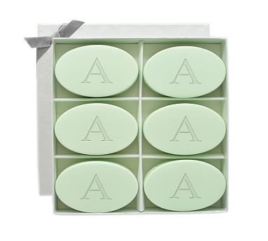 Monogrammed Green Tea + Bergamot Oval Soap Set | Pottery Barn (US)