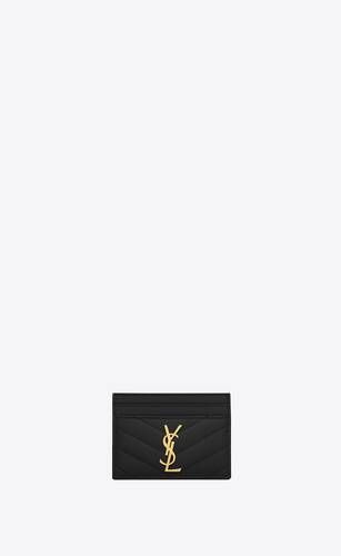 monogram card case in grain de poudre embossed leather | Saint Laurent Inc. (Global)
