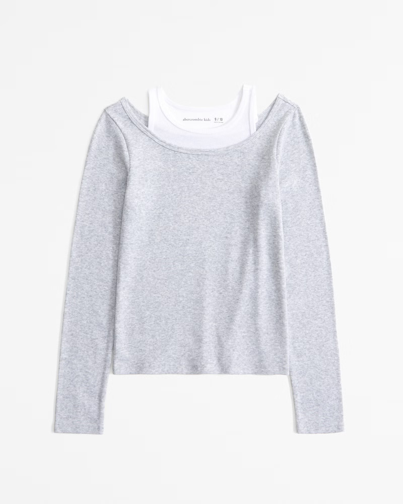long-sleeve layerable rib tee | Abercrombie & Fitch (US)